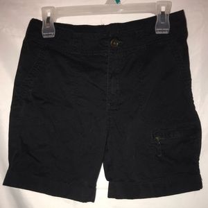 Black knee length cargo shorts